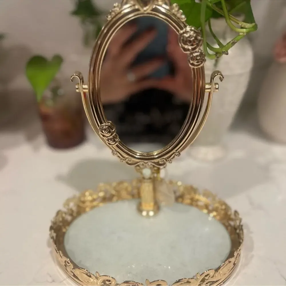 Disney x Bath & Bodyworks Belle Gold Rose Princess Makeup Mirror